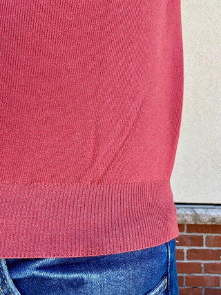 Heather Rust Short Sleeve Dolman Sweater