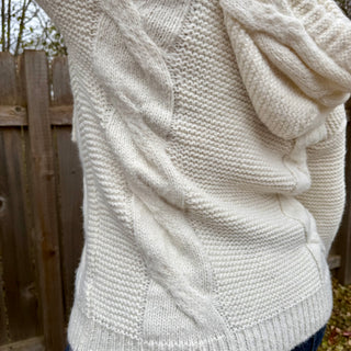 Oversized Cable Knit Hooded Sweater