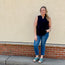 Black Split Neck Relaxed Tank