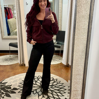 Deep Burgundy Zip Up Hoodie