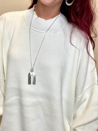 Ivory Side Slit Oversized Sweater