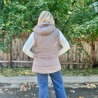 Grey Hooded Puffer Vest