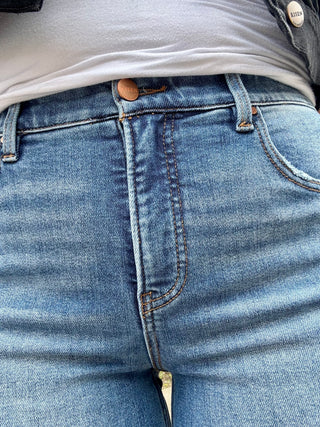 Risen Tummy Control Mid Rise Crop Wide Leg Jean