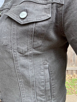 Risen Basic Fitted Black Stretchy Jacket with Pockets