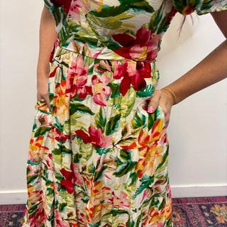 Floral Puff Sleeve Maxi Dress