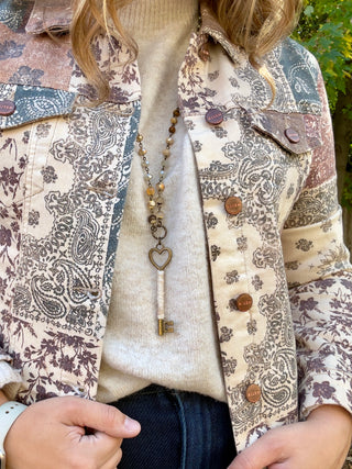 Paisley Print Denim Jacket
