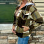 Plaid Drawstring Hooded Shacket