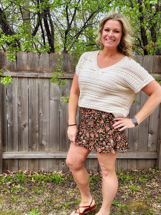 Floral Drop Tier Skort