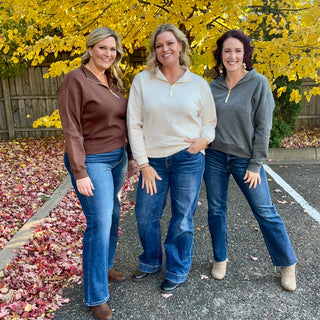 Cream Half Zip Sweatshirt