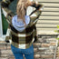Plaid Drawstring Hooded Shacket