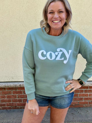 Ash Blue "Cozy" Fleece Sweatshirt