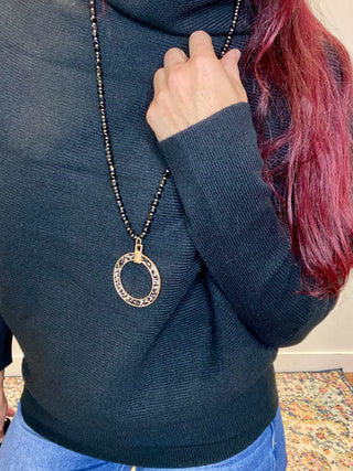Black Dolman Sleeve Mock Neck Sweater