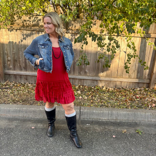 Red Dress Extender with Adjustable Straps