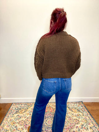 Brown Cable Knit Sweater