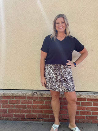 Leopard Print Dolphin Skort