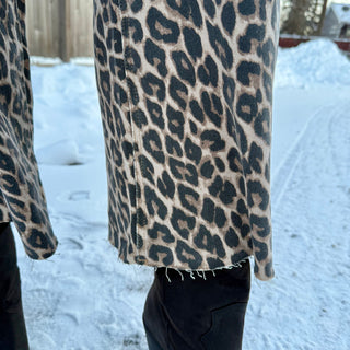 Vervet High Rise Wide Crop Leopard Print Jeans