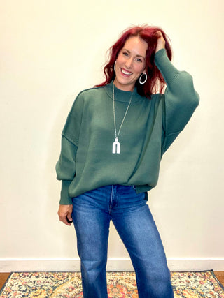 Ash Jade Side Slit Oversized Sweater
