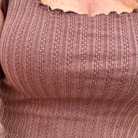 Brown Ribbed Stretchy Cami