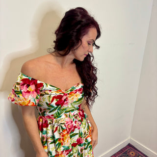 Floral Puff Sleeve Maxi Dress