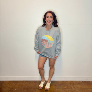 Here Comes The Sun Fluffy Graphic Sweatshirt