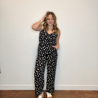 Daisy Flower Surplice Jumpsuit