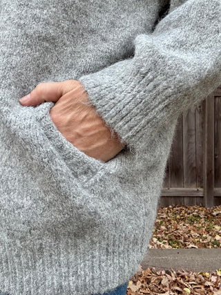 Button-Up Hooded Fuzzy Knit Cardigan