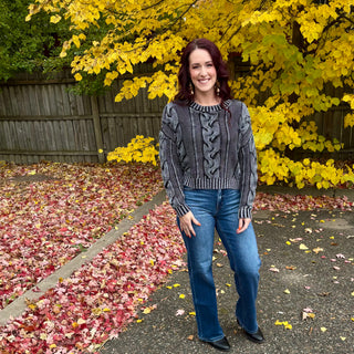 Charcoal Cable Knit Sweater