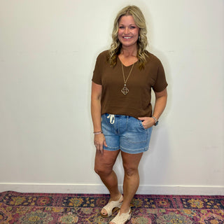 Brown Woven Airflow Short Sleeve