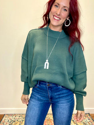 Ash Jade Side Slit Oversized Sweater