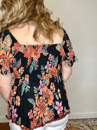 V-Neck Short Sleeve Twist Front Top