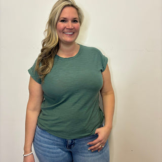 Ash Jade Cuffed Sleeve Tee