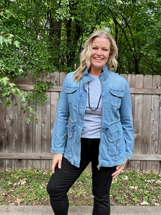 Risen Medium Denim Anorak Light Weight Jacket