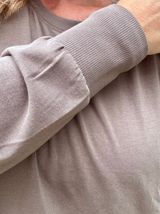 Olive Crescent Pima Cotton Open Back Long Sleeve Tee