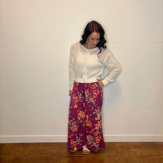 Ivory Crochet Cardigan Sweater