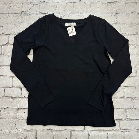 Black V-Neck Long Sleeve