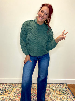 Ash Jade Cable Knit Sweater