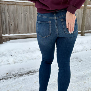 High Rise Dark Wash Skinny Jeans