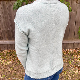 Rib and Seam Detailed Long Sleeve Sweater