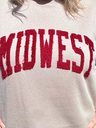 Tan "Midwest" Fleece Sweatshirt