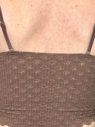 Brown Seamless Double Strap Lace Bralette