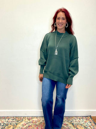 Ash Jade Side Slit Oversized Sweater