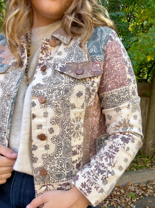 Paisley Print Denim Jacket