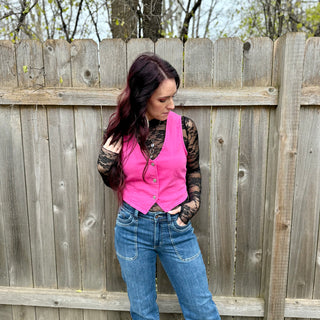 Judy Blue Pink Denim Vest