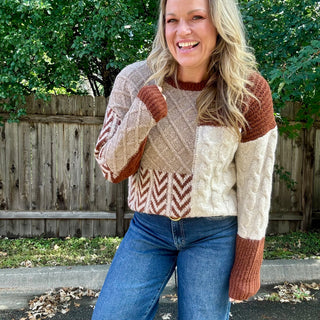 Color Block Textured Sweater
