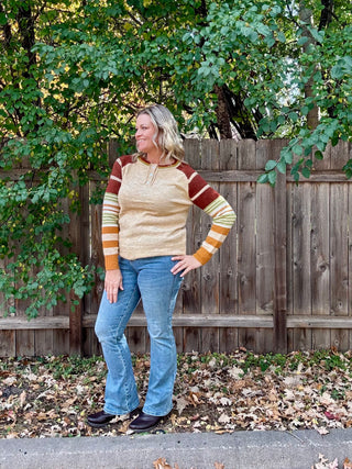 Copper Half Button Pullover Sweater