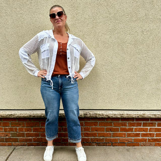 Risen Mid Rise Cuffed Barrel Jeans