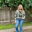 Olive, Black Plaid Button Up