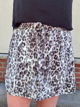 Leopard Print Dolphin Skort