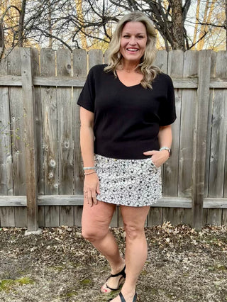 Neutral Floral Athletic Skort