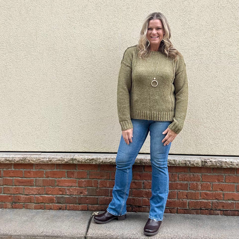 Moss Green Knit Sweater